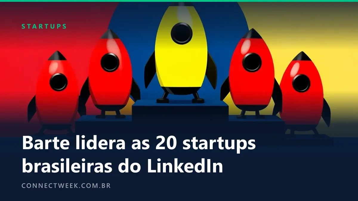 Vinte foguetes alinhados numa plataforma, com um vermelho maior à frente